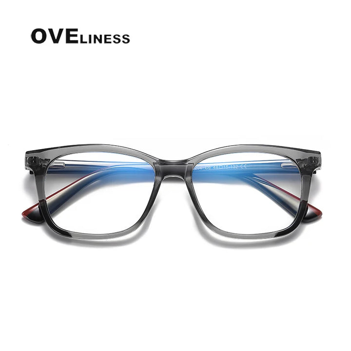 Oveliness Youth Unisex Full Rim Square Tr 90 Titanium Eyeglasses 20206 Full Rim Oveliness grey