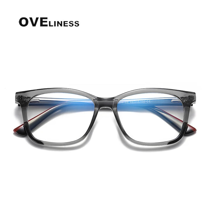 Oveliness Youth Unisex Full Rim Square Tr 90 Titanium Eyeglasses 20206 Full Rim Oveliness grey  