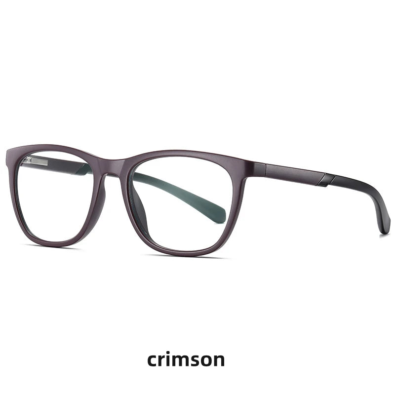 Kocolior Unisex Full Rim Square Tr 90 Hyperopic Reading Glasses 2310 Reading Glasses Kocolior Crimson 0
