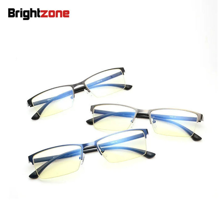 Brightzone Unisex Semi Rim Square Alloy Eyeglasses 48803 Semi Rim Brightzone