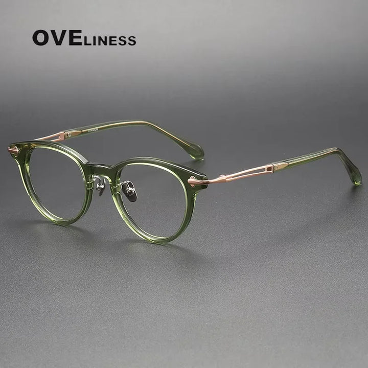 Oveliness Unisex Full Rim Square Acetate Titanium Eyeglasses 811432