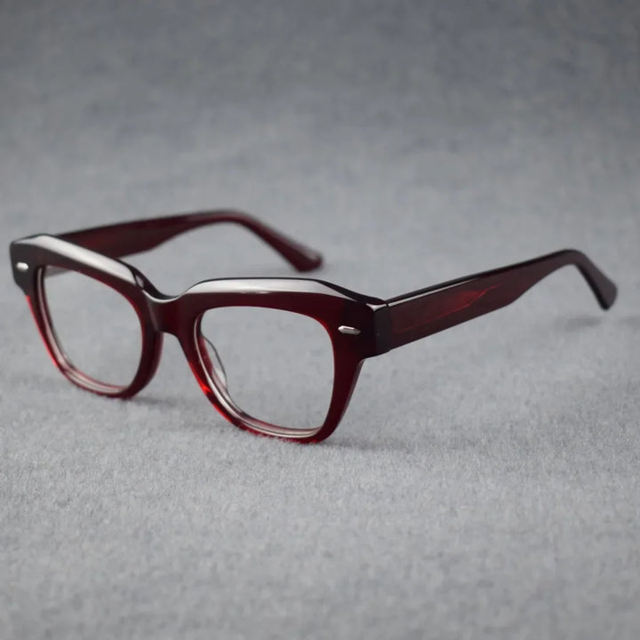 Hewei Unisex Full Rim Square Brow Line Thick Acetate Eyeglasses 92232 Full Rim Hewei