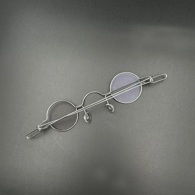 Yujo Unisex Full Rim Small Round Screwless Steel Eyeglasses Full Rim Yujo