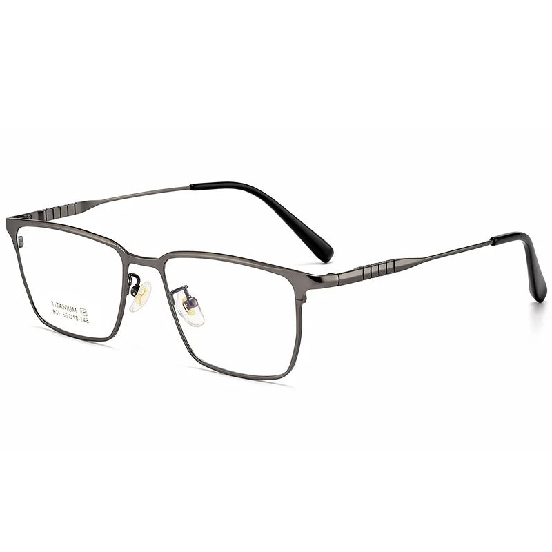 Hdcrafter Men's Full Rim Polygon Square Titanium Eyeglasses 80147