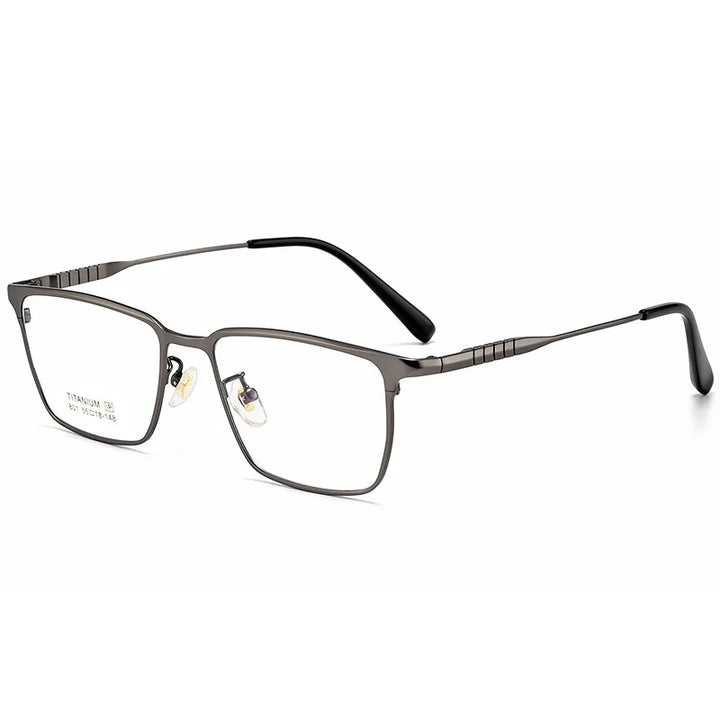 Hdcrafter Men's Full Rim Polygon Square Titanium Eyeglasses 80147