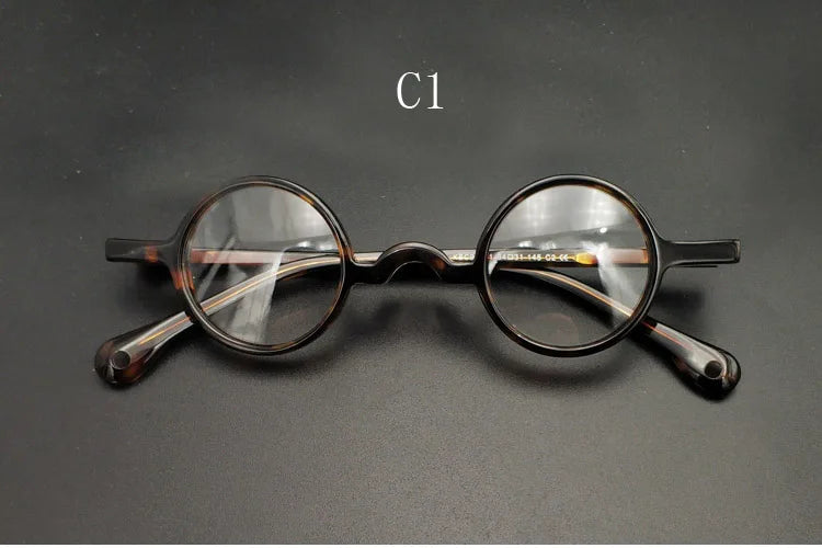 Yujo Unisex Full Rim Small Round Acetate Fiber Eyeglasses 3134 Full Rim Yujo C1 CHINA