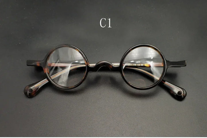 Yujo Unisex Full Rim Small Round Acetate Fiber Eyeglasses 3134 Full Rim Yujo C1 CHINA