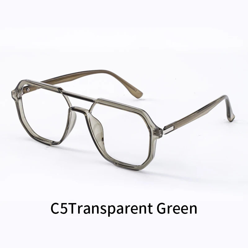 Xbora Unisex Full Rim Square Double Bridge Tr 90 Alloy Eyeglasses 7246