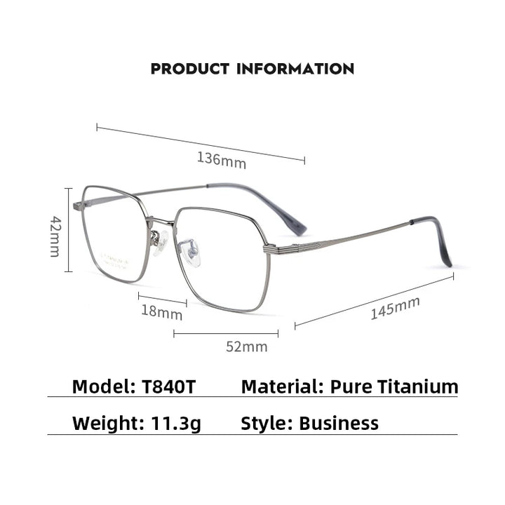 Gmei Unisex Full Rim Polygon Titanium Eyeglasses T840 Full Rim Gmei Optical