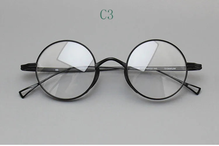 Yujo Unisex Full Rim Round Titanium Eyeglasses Y4345 Full Rim Yujo C3 CHINA