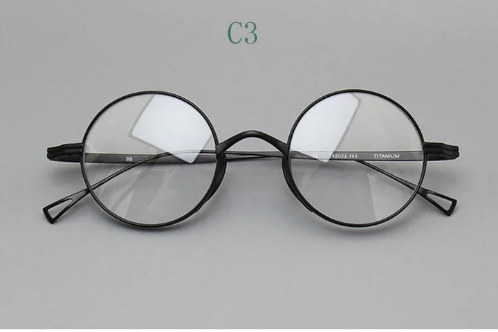 Yujo Unisex Full Rim Round Titanium Eyeglasses Y4345 Full Rim Yujo C3 CHINA
