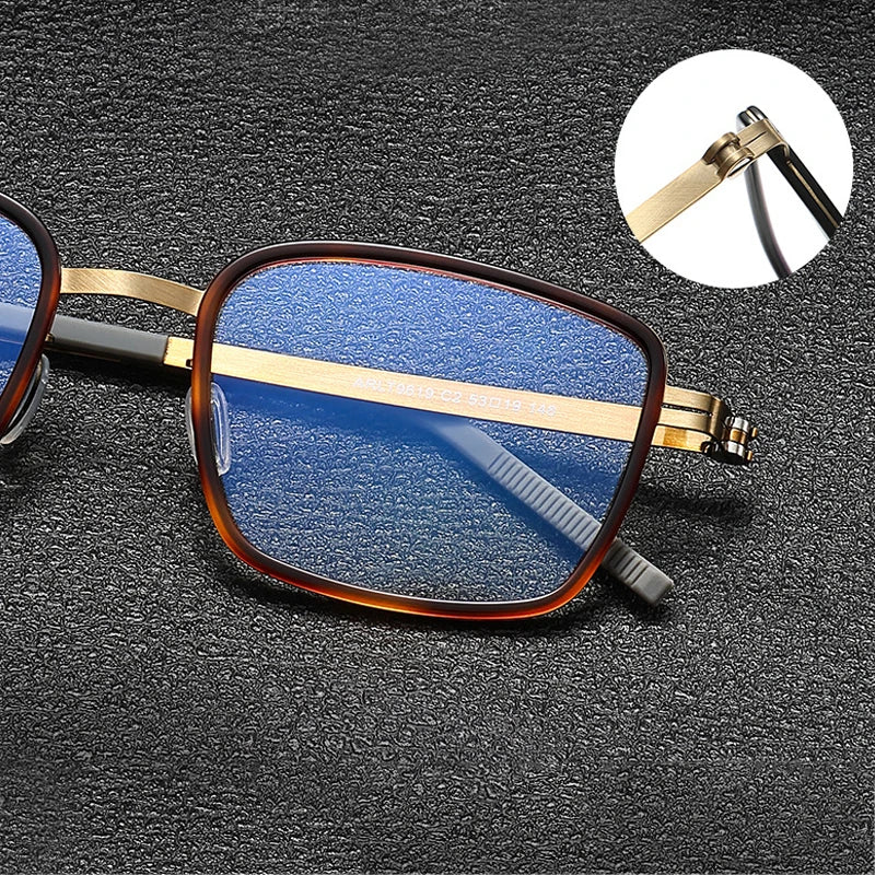 Gatenac Mens Full Rim Square Acetate Eyeglasses Gxyj-1186 Full Rim Gatenac