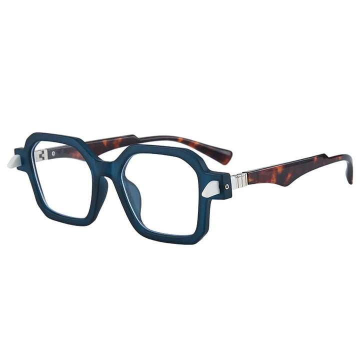 Kocolior Unisex Full Rim Oversized Square Acetate Hyperopic Reading Glasses 5571 Reading Glasses Kocolior Blue 0