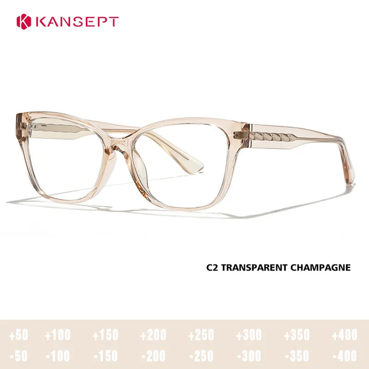 Kansept Women's Full Rim Square Tr 90 Alloy Reading Glasses 27028