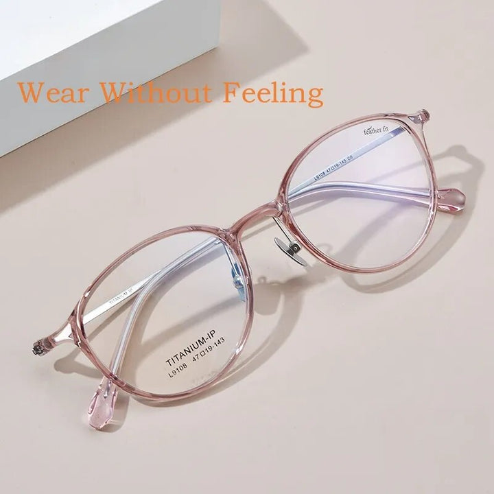 Yimaruili Unisex Full Rim Round Tr 90 Titanium Eyeglasses 7g L9108y Full Rim Yimaruili Eyeglasses
