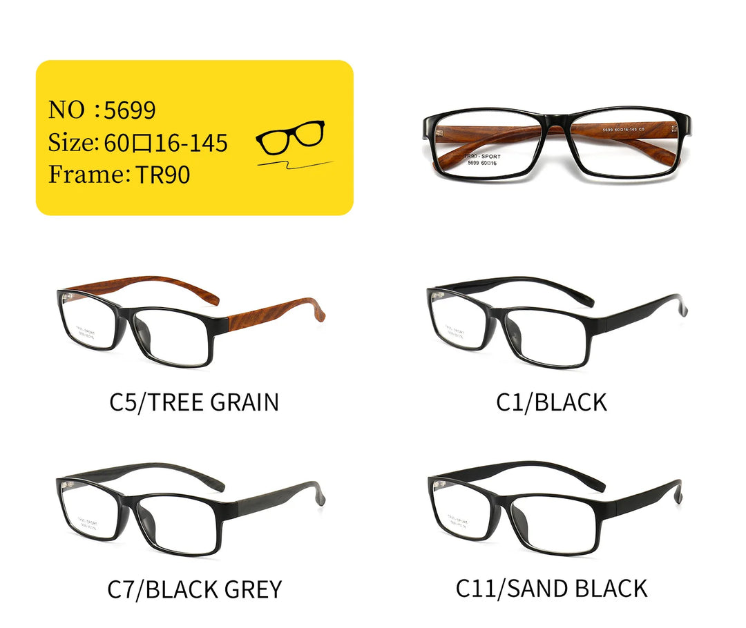 Cubojue Unisex Full Rim Oversized Square Plastic Reading Glasses 5699 Reading Glasses Cubojue