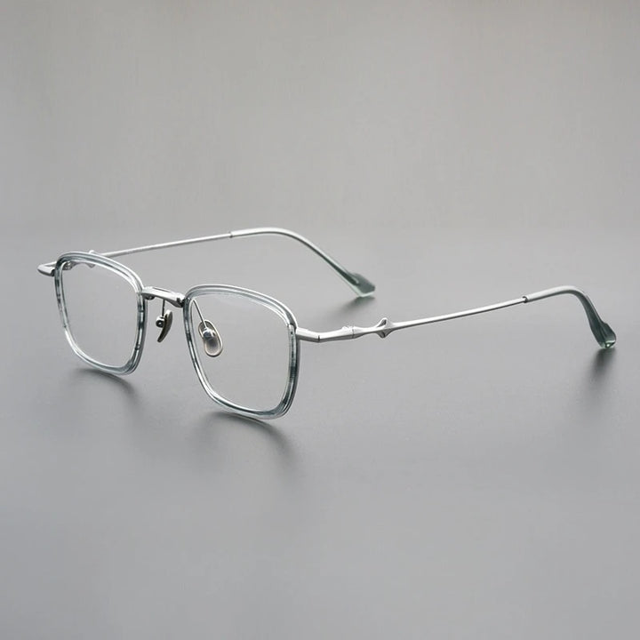 Yimaruili Unisex Full Rim Square Titanium Acetate Eyeglasses M81224