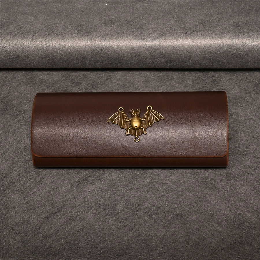 Cubojue Unisex Brown PU Leather Eyeglass Case Assorted Designs 1638 Case Cubojue Case big case bat