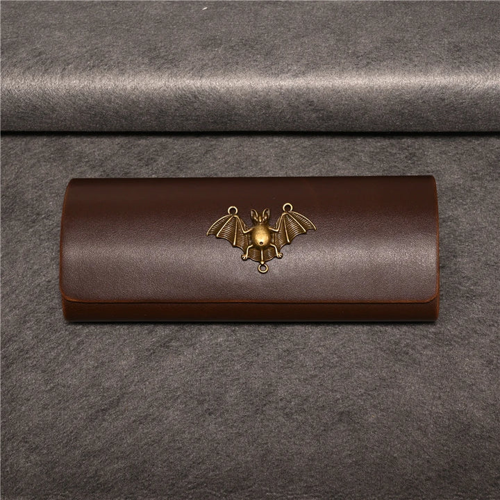 Cubojue Unisex Brown PU Leather Eyeglass Case Assorted Designs 1638 Case Cubojue Case big case bat