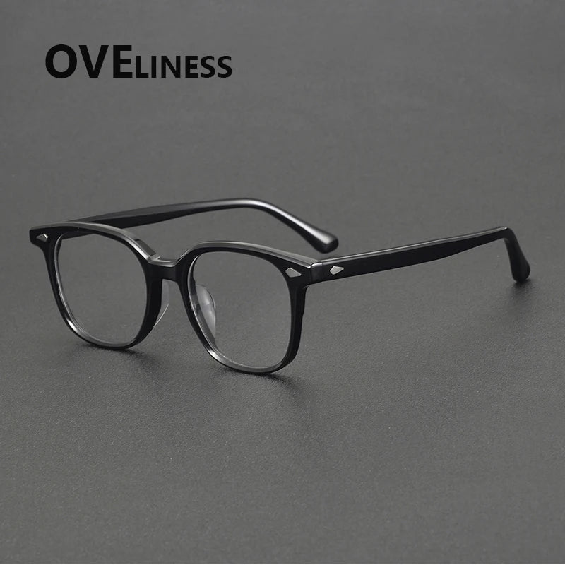 Oveliness Unisex Full Rim Oval Square Acetate Eyeglasses 88099 Full Rim Oveliness black