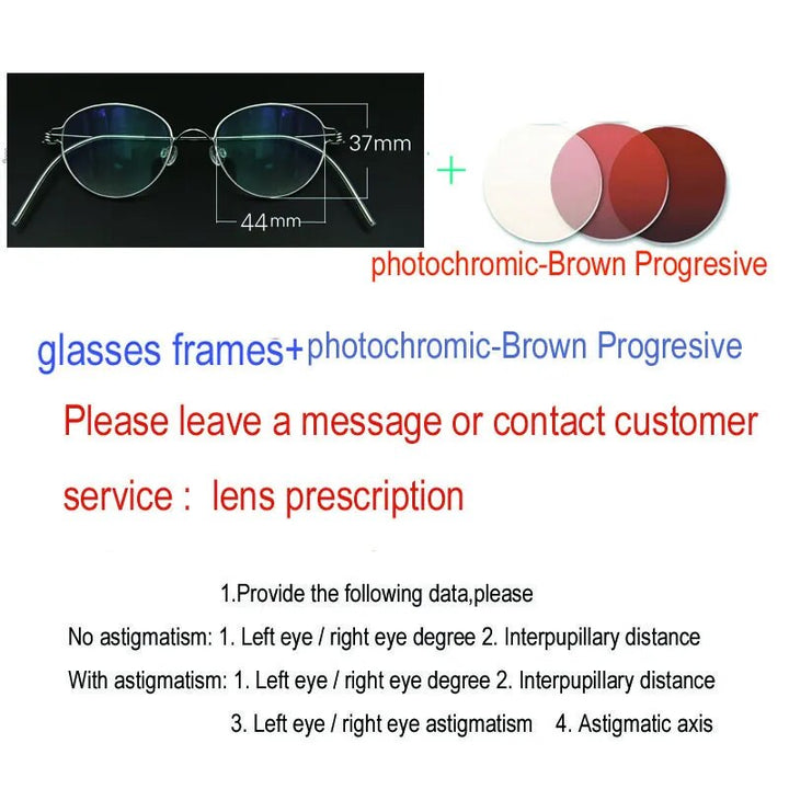 Yujo Unisex Full Rim Oval Round Stainless Steel Eyeglasses Y059 Full Rim Yujo C9 China