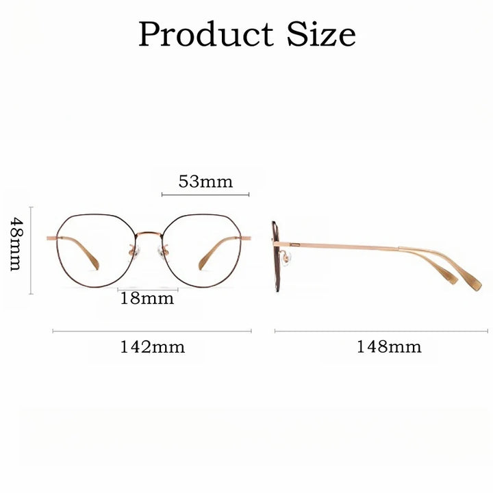 Yimaruili Unisex Full Rim Polygon Titanium Eyeglasses Y0847 Full Rim Yimaruili Eyeglasses