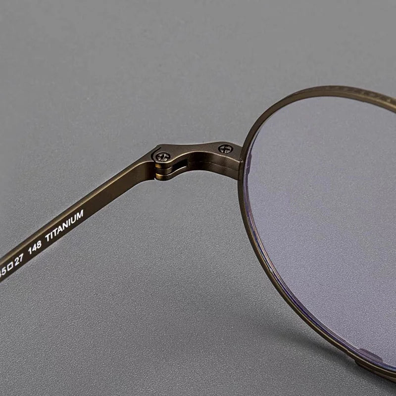 Yujo Unisex Full Rim Round Titanium Eyeglasses 4527 Full Rim Yujo