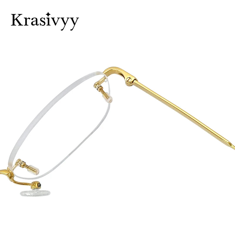 Krasivyy Unisex Rimless Oval Titanium Eyeglasses 2280 Rimless Krasivyy