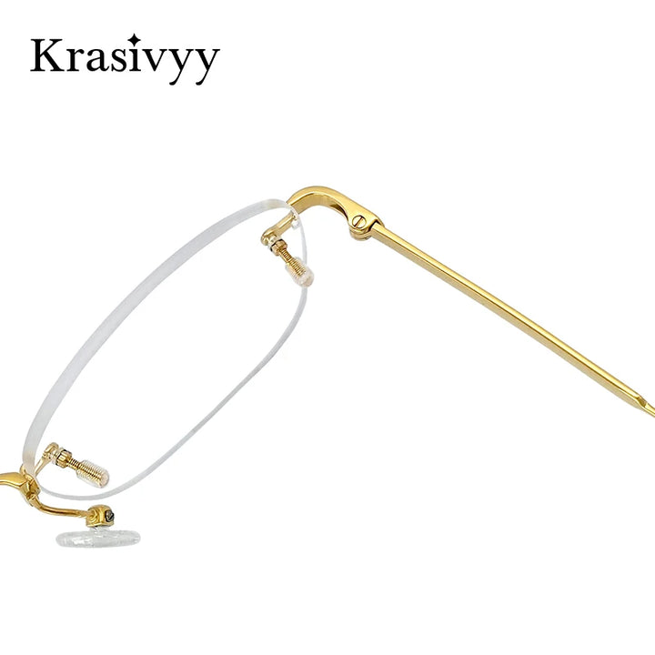 Krasivyy Unisex Rimless Oval Titanium Eyeglasses 2280 Rimless Krasivyy