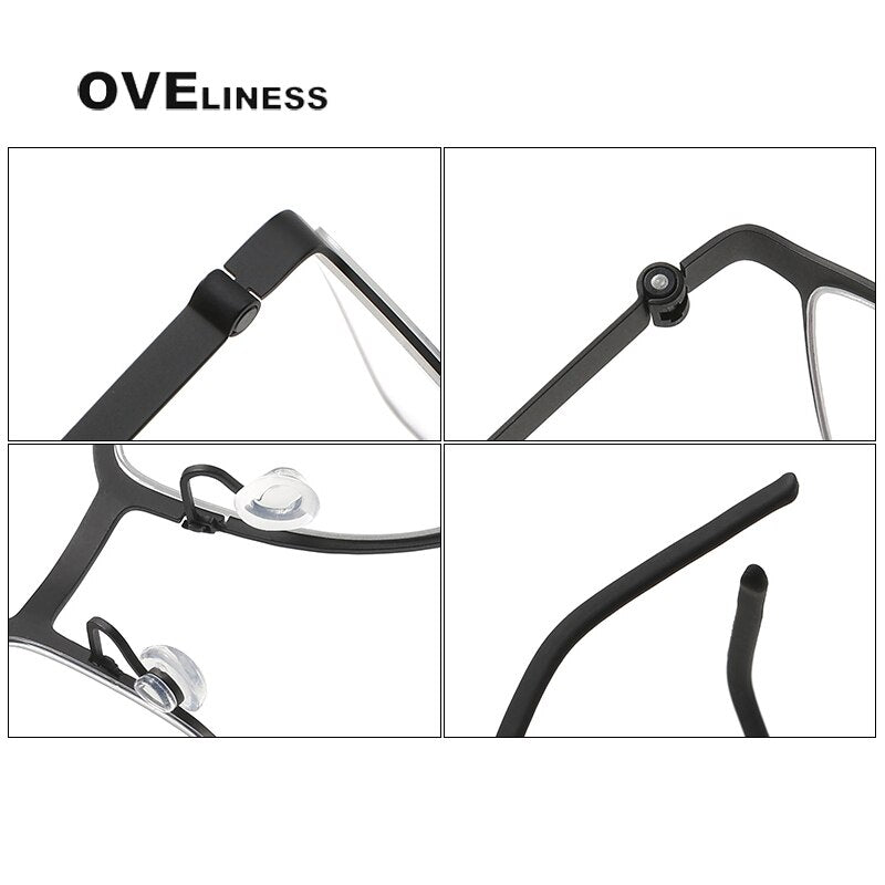 Oveliness Unisex Full Rim Square Titanium Eyeglasses 9619 Full Rim Oveliness   