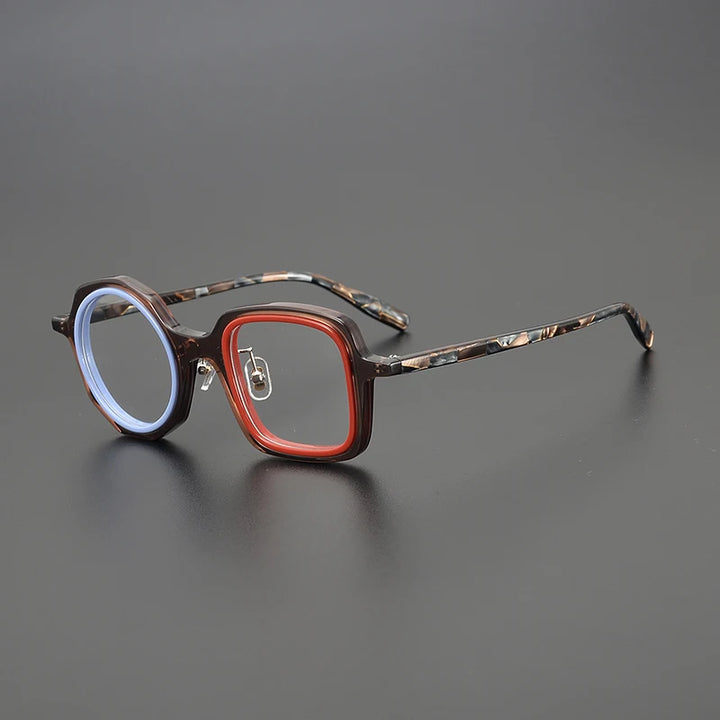 Nobler Unisex Full Rim Irregular Round Square Acetate Eyeglasses 1936 Full Rim Nobler C5