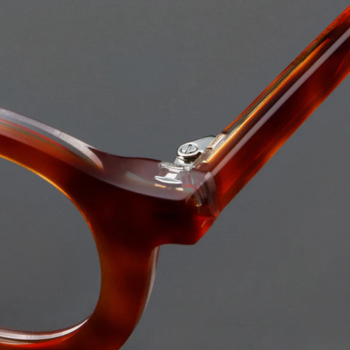 CCspace Unisex Full Rim Round Acetate Eyeglasses 57431 Full Rim CCspace