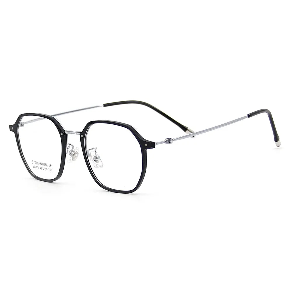 Gmei Women's Full Rim Flat Top Polygon Tr 90 Titanium Eyeglasses 82002