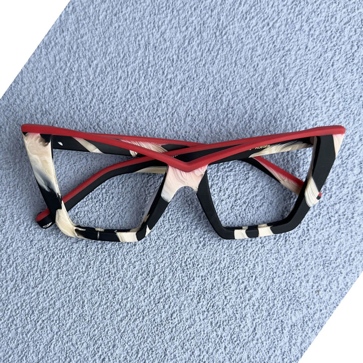 CCspace Unisex Full Rim Big Square Acetate Eyeglasses 57161 Full Rim CCspace