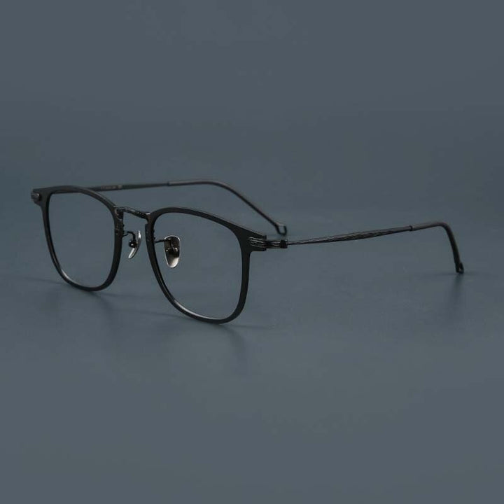 CCspace Unisex Full Rim Square Titanium Alloy Eyeglasses 55919 Full Rim CCspace Black China