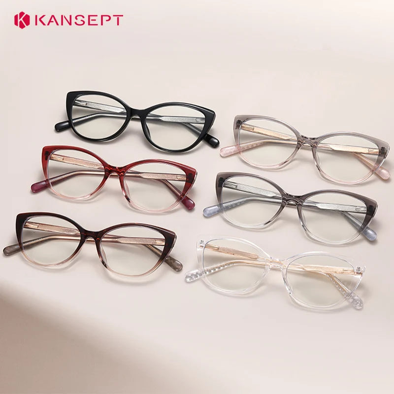Kansept Women's Full Rim Cat Eye Tr 90 Alloy Reading Glasses 27013