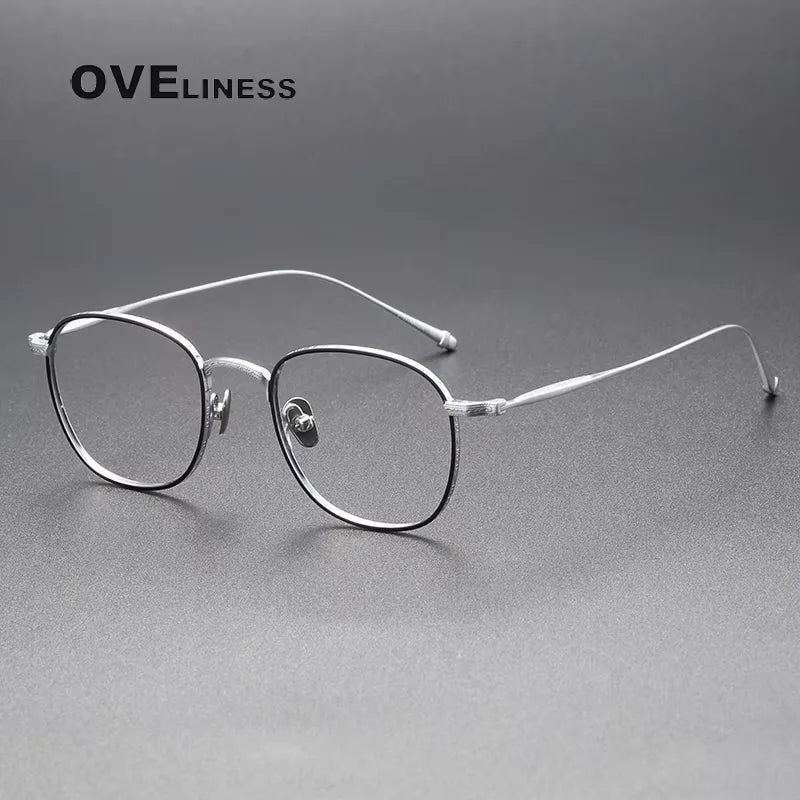 Oveliness Women's Full Rim Polygon Square Titanium Eyeglasses 23090