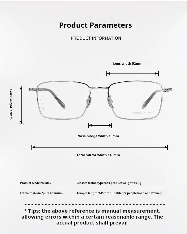 Yimaruili Men's Full Rim Polygon Square Titanium Eyeglasses 83244