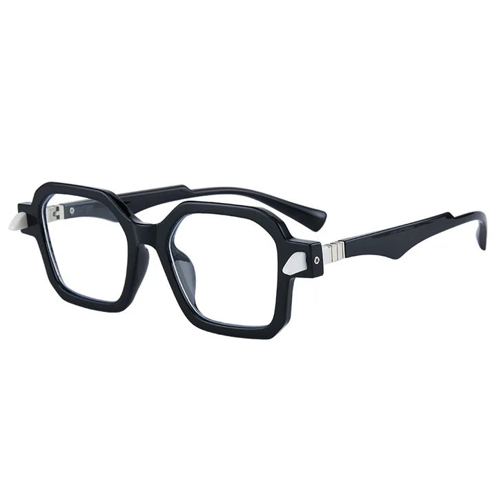 Kocolior Unisex Full Rim Oversized Square Acetate Hyperopic Reading Glasses 5571 Reading Glasses Kocolior Black 0 