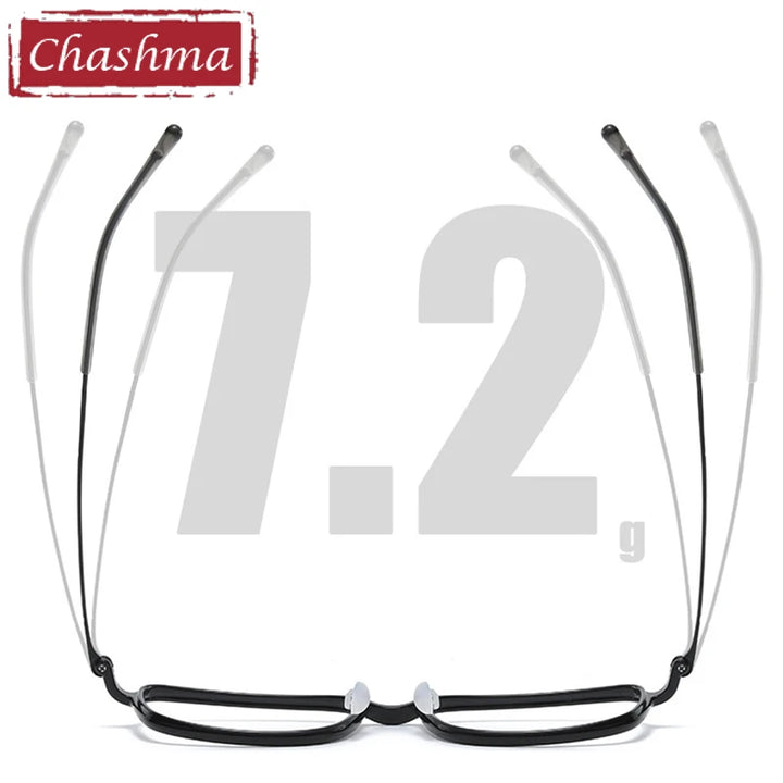 Chashma Unisex Full Rim Square Ultem Titanium Eyeglasses 8632 Full Rim Chashma