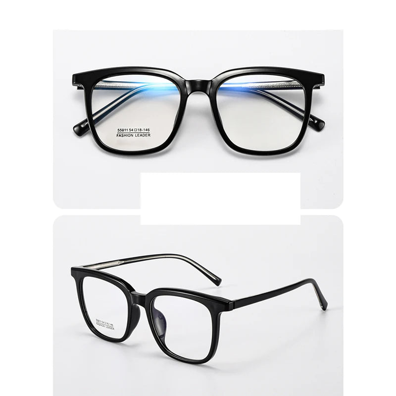 Xbora Unisex Full Rim Square Tr 90 Titanium Eyeglasses 55011