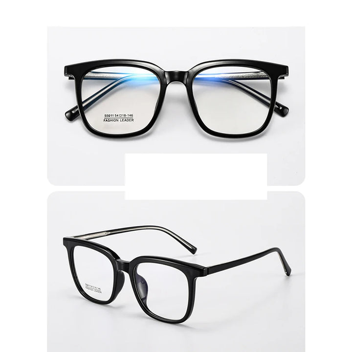 Xbora Unisex Full Rim Square Tr 90 Titanium Eyeglasses 55011