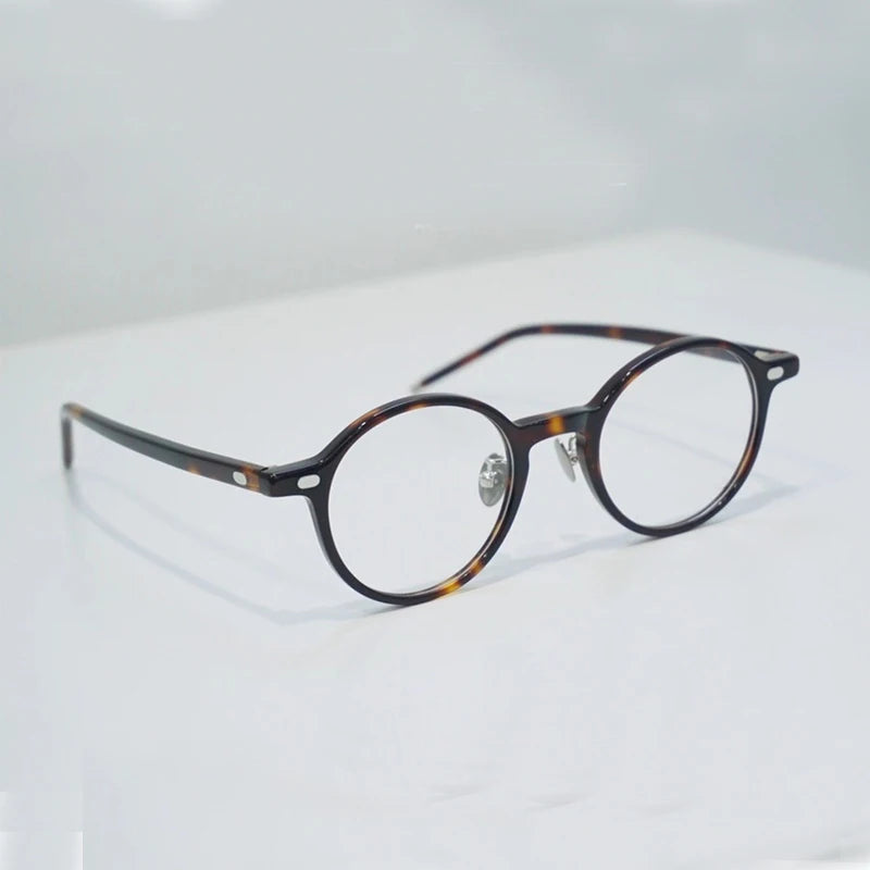 Black Mask Unisex Full Rim Round Acetate Eyeglasses 61705