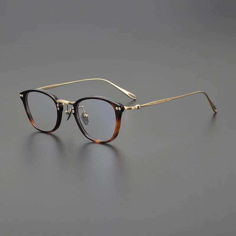 Black Mask Unisex Full Rim Square Titanium Acetate Eyeglasses 65955
