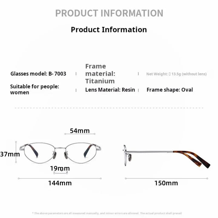 Momoja Unisex Full Rim Oval Titanium Eyeglasses 77003