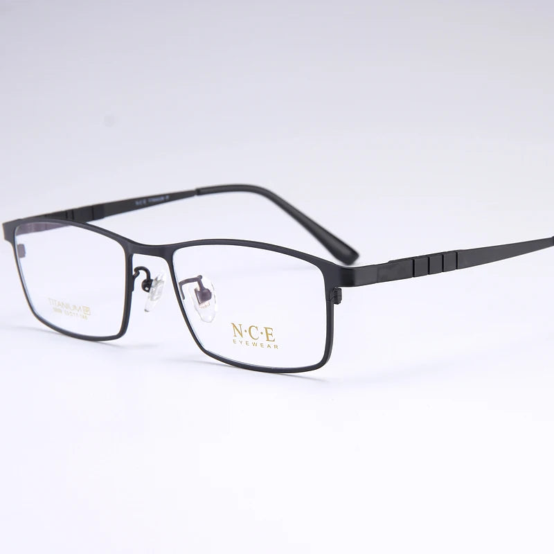 Reven Jate Men's Full Rim Polygon Square Titanium Eyeglasses 665009