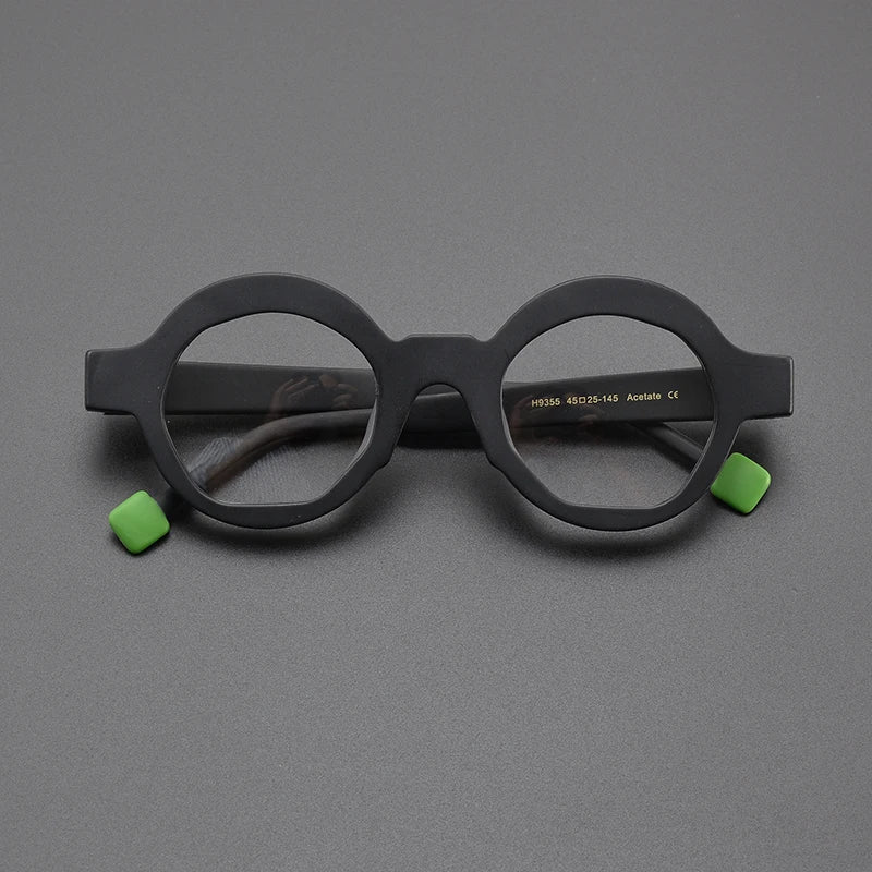 Nobler Unisex Full Rim Thick Round Acetate Eyeglasses 9355 Full Rim Nobler