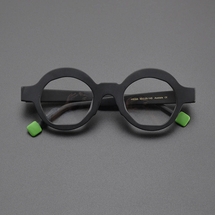 Nobler Unisex Full Rim Thick Round Acetate Eyeglasses 9355 Full Rim Nobler