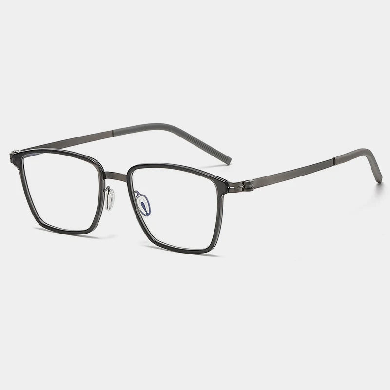 Gatenac Unisex Full Rim Square Alloy Eyeglasses Gxyj--1182 Full Rim Gatenac Gray Gun