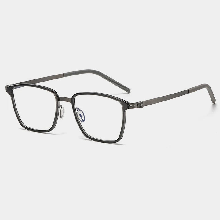 Gatenac Unisex Full Rim Square Alloy Eyeglasses Gxyj--1182 Full Rim Gatenac Gray Gun  